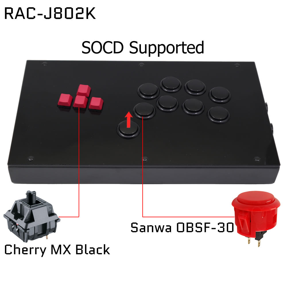 RAC-J802K Keyboard Buttons Arcade Joystick WASD Fightstick For  PS4/PS3/Xbox/PC