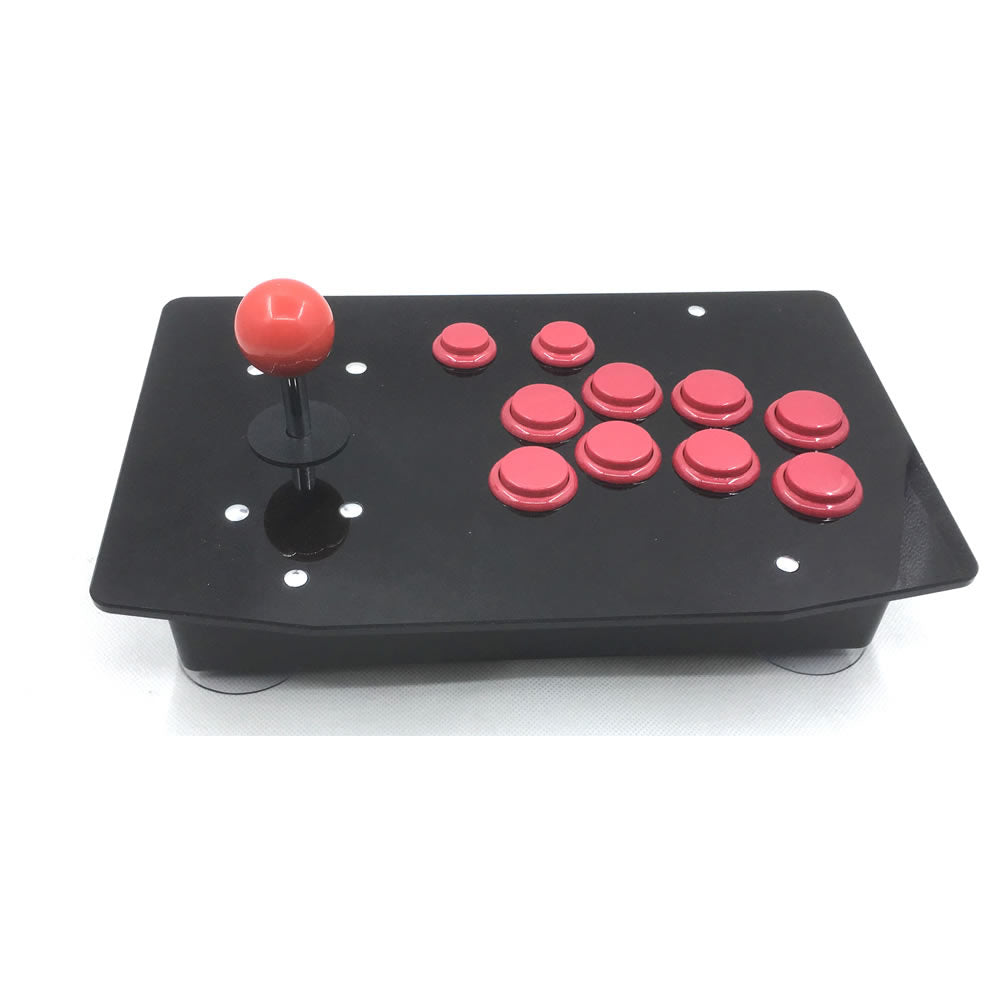 RAC-J500S-10 10 Buttons Arcade Joystick USB Wired Black Acrylic Panel For PC RetroArcadeCrafts
