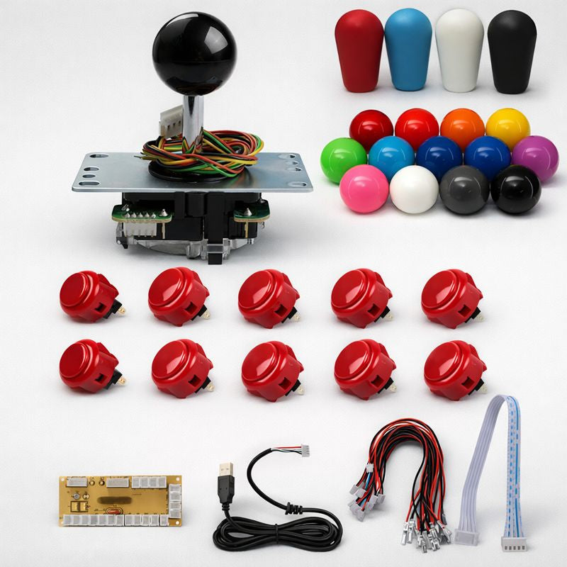 2 Player Arcade DIY Kit - HAPP Joystick, Push Buttons, USB Encoder, MAME JAMMA