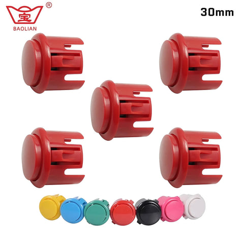 5X Baolian 30mm Round Locking Push Button have Sounds Arcade Game Accessory
