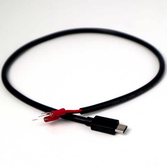 50cm USB Type-C Power Cable (5V 22AWG) to U-Terminal for DIY Power Box Interface