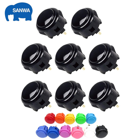 Sanwa Buttons Kit 8 PCS OBSF-30 Original Japanese Arcade Buttons Game Push Button For Arcade Game Cabinet Machine