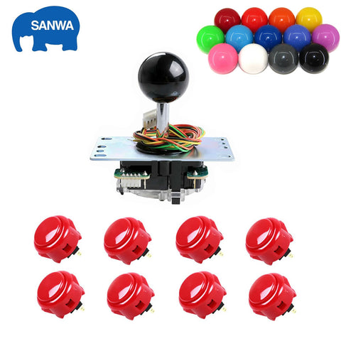 Sanwa DIY Arcade Kit JLF-TP-8YT Joystick OBSF-30 Push Buttons