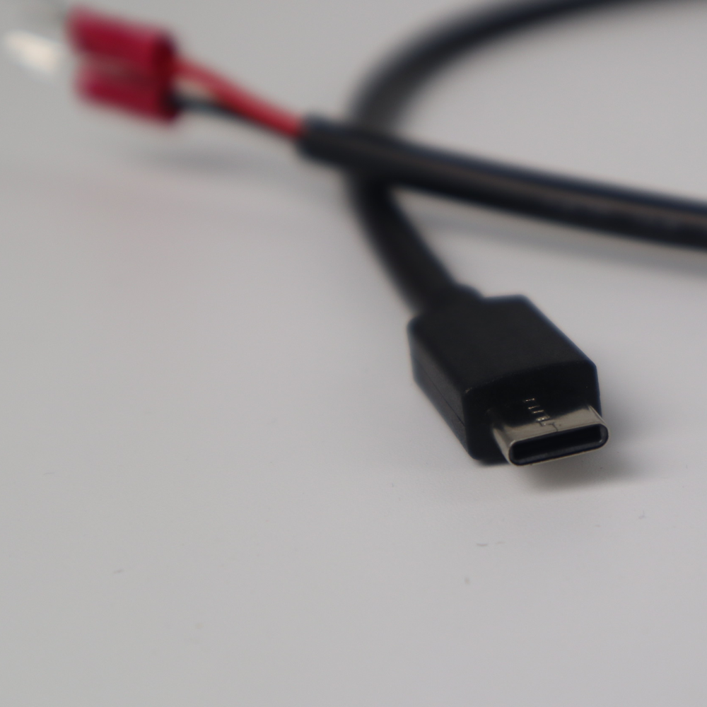 50cm USB Type-C Power Cable (5V 22AWG) to U-Terminal for DIY Power Box Interface