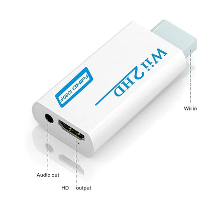 Wii to HDMI Converter 1080p Full HD Adapter + 3.5mm Audio Output
