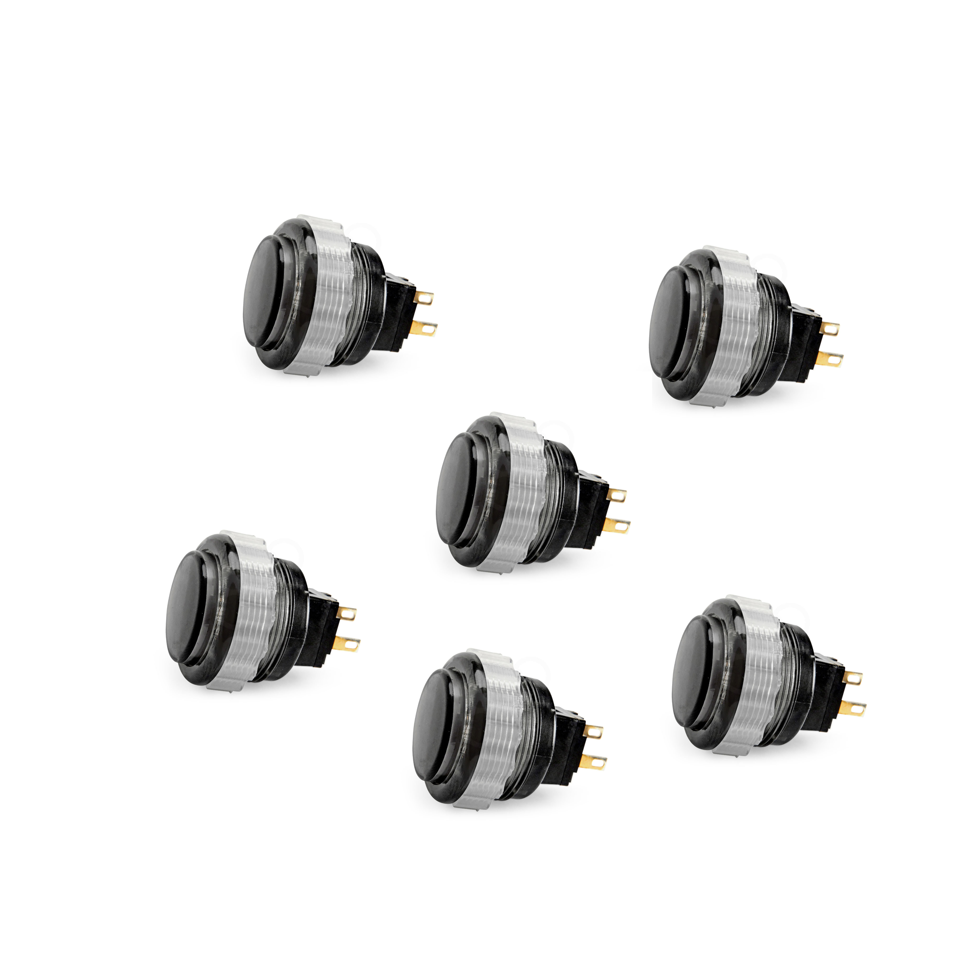 6x Seimitsu PS-14-DN-K 24mm Smoke Arcade Buttons | Screw-In ...