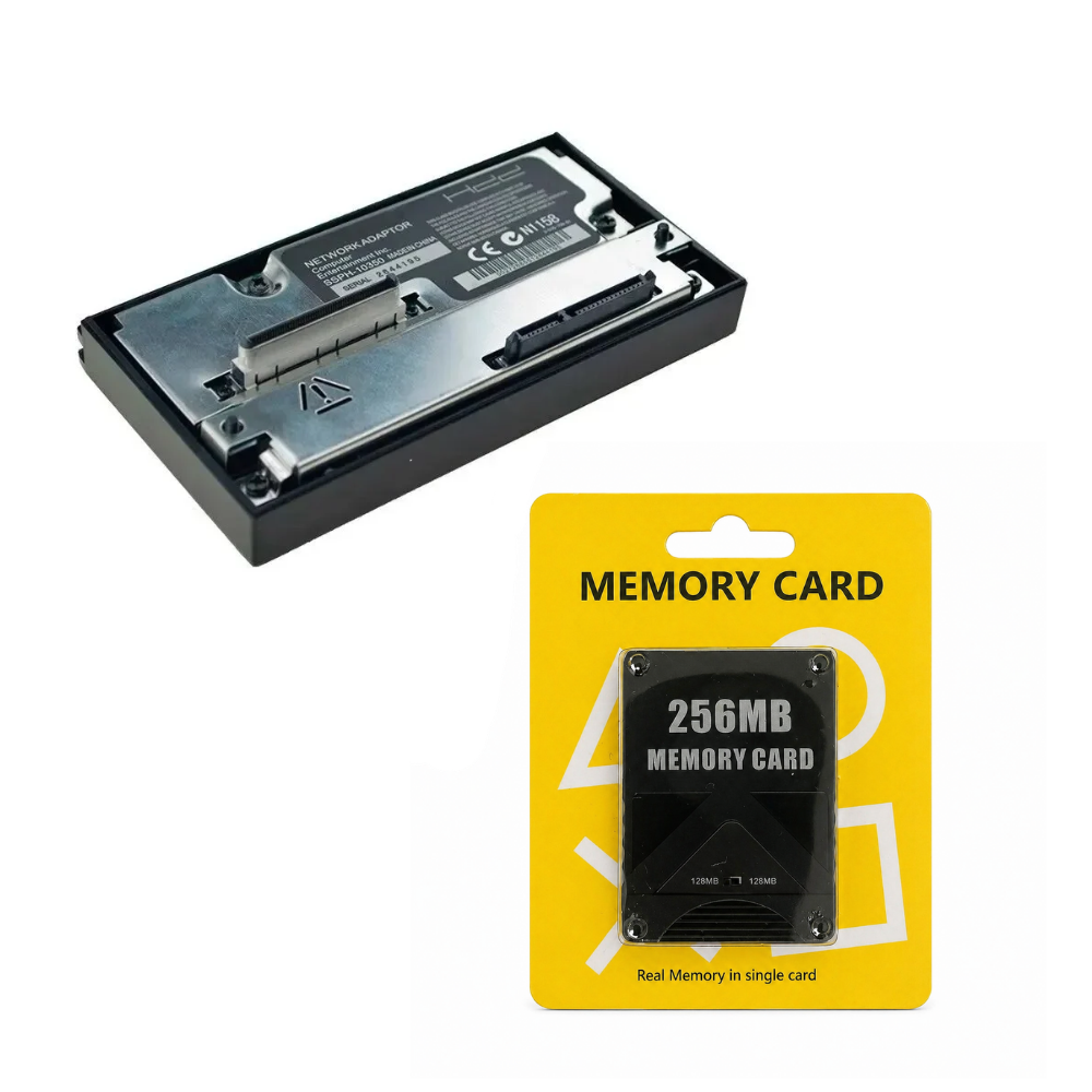 PS2 Fat SATA HDD Adapter + 256MB Memory Card Bundle