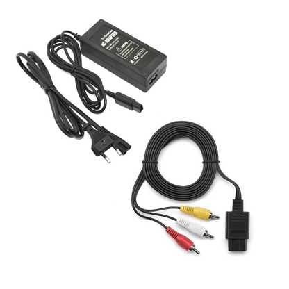 GameCube Power Supply & AV Cable Bundle – Nintendo GC Replacement Kit
