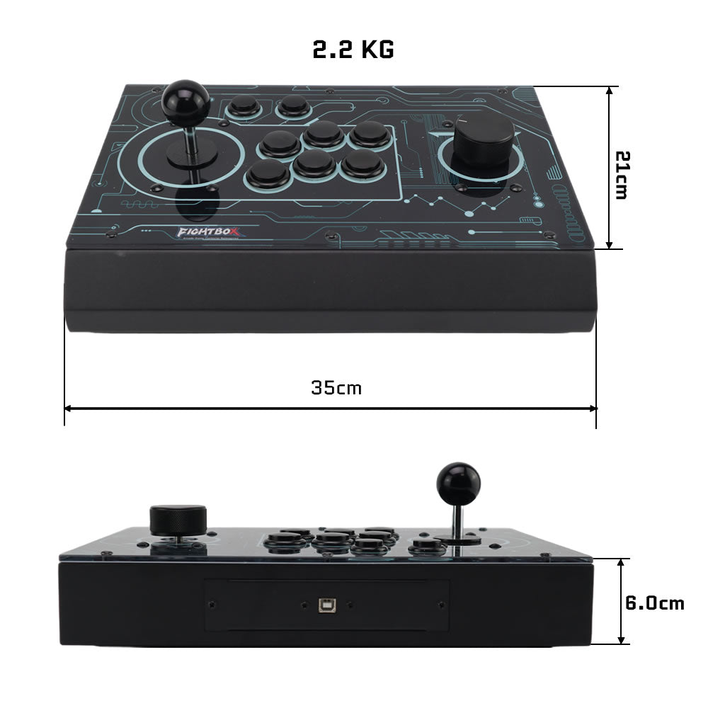 FightBox R9 Arcade Fight Stick With Spinner Retro Game Controller For PC/PS3/SWITCH