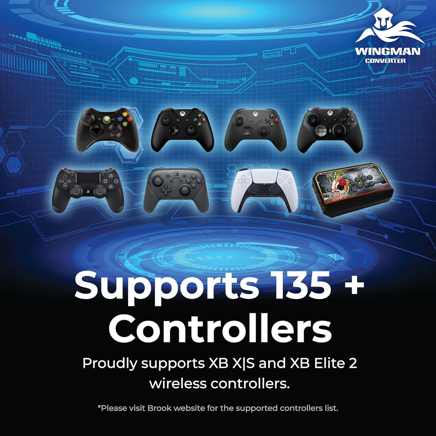 Brook Wingman XB2 Xbox Controller Adapter – Play Any Wired/Wireless Controller on Original Xbox & Xbox 360