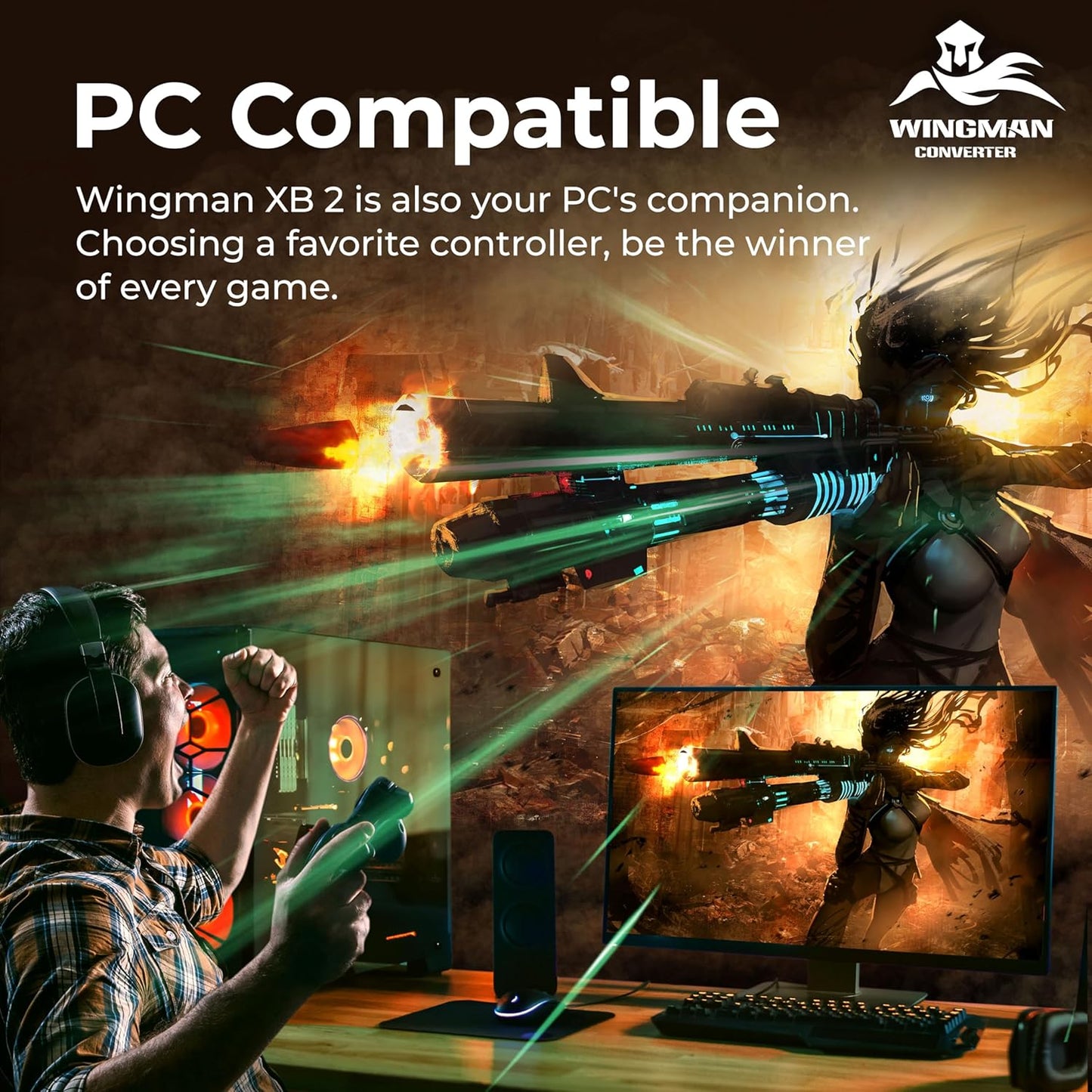 Brook Wingman XB2 Xbox Controller Adapter – Play Any Wired/Wireless Controller on Original Xbox & Xbox 360