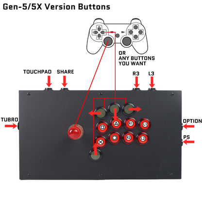 FightBox M8-CrossUP-NEO-Edition Korean Knee Lever Arcade Joystick Game Controller  for PC/PS/XBOX/SWITCH