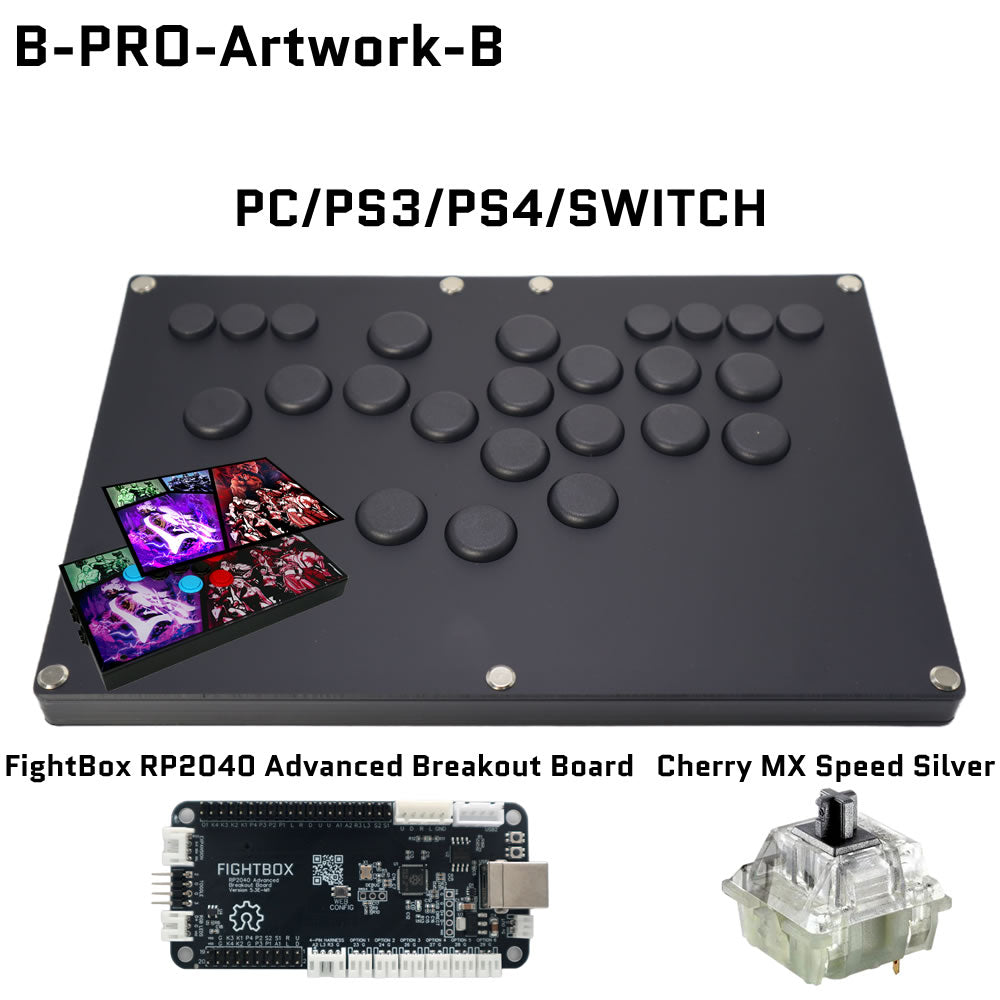 FightBox B-PRO All Button Leverless Arcade Game Controller for for PC/PS/XBOX/SWITCH