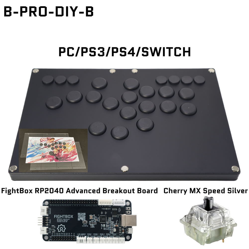 FightBox B-PRO All Button Leverless Arcade Game Controller for for PC/PS/XBOX/SWITCH