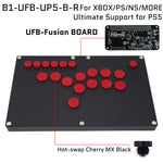 FightBox B1-B All Button Leverless Arcade Game Controller for PC/PS/XBOX/SWITCH Black Matte Acrylic Panel