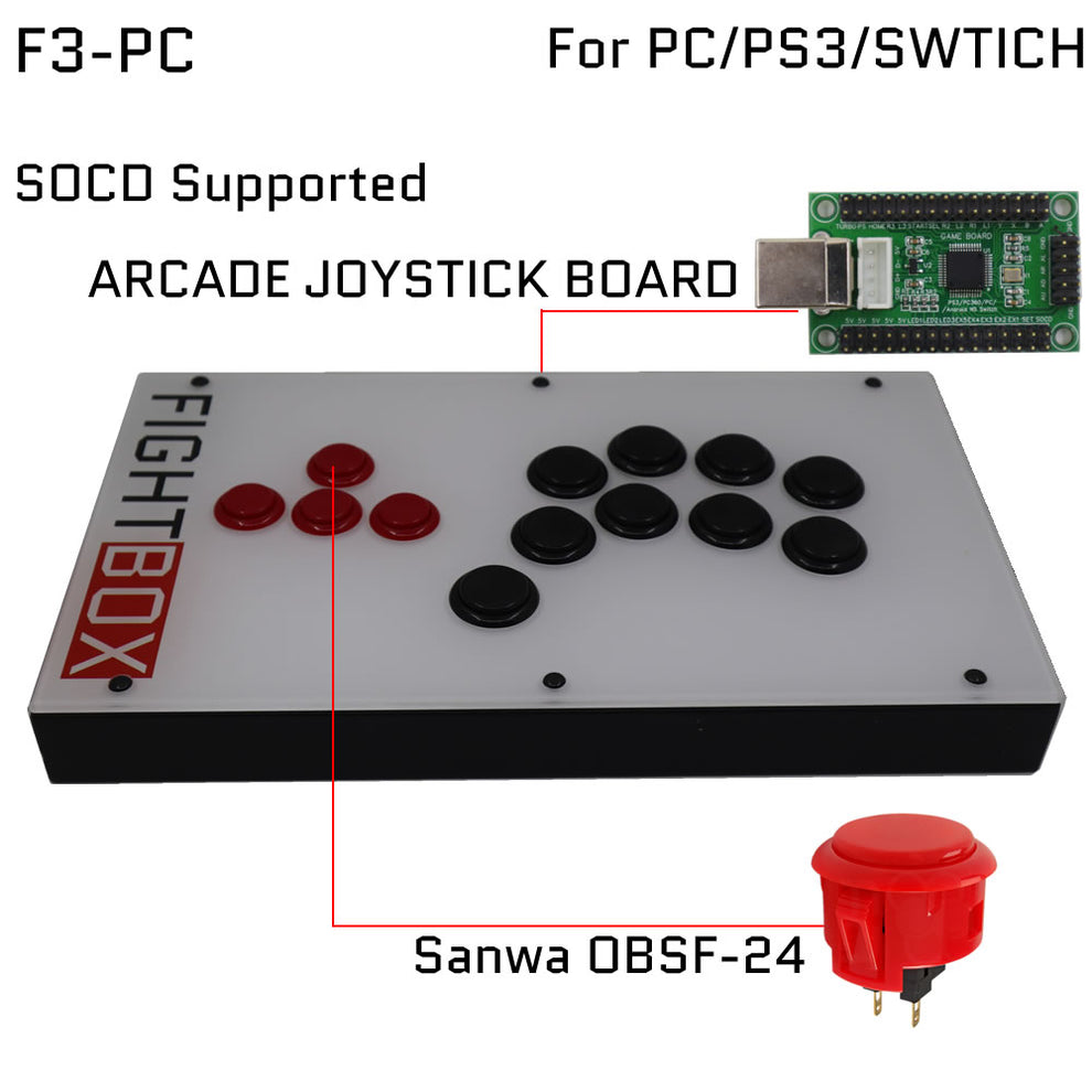 FightBox F3 All Button Leverless Arcade Game Controller for PC/PS/XBOX ...