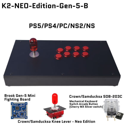 FightBox K2-NEO-Edition Korean Knee Lever Arcade Joystick Game Controller for PC/PS/XBOX/SWITCH