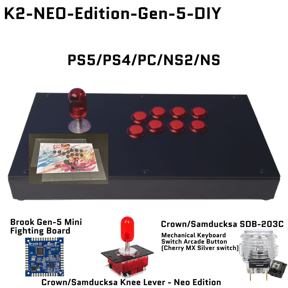 FightBox K2-NEO-Edition Korean Knee Lever Arcade Joystick Game Controller for PC/PS/XBOX/SWITCH