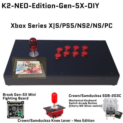 FightBox K2-NEO-Edition Korean Knee Lever Arcade Joystick Game Controller for PC/PS/XBOX/SWITCH