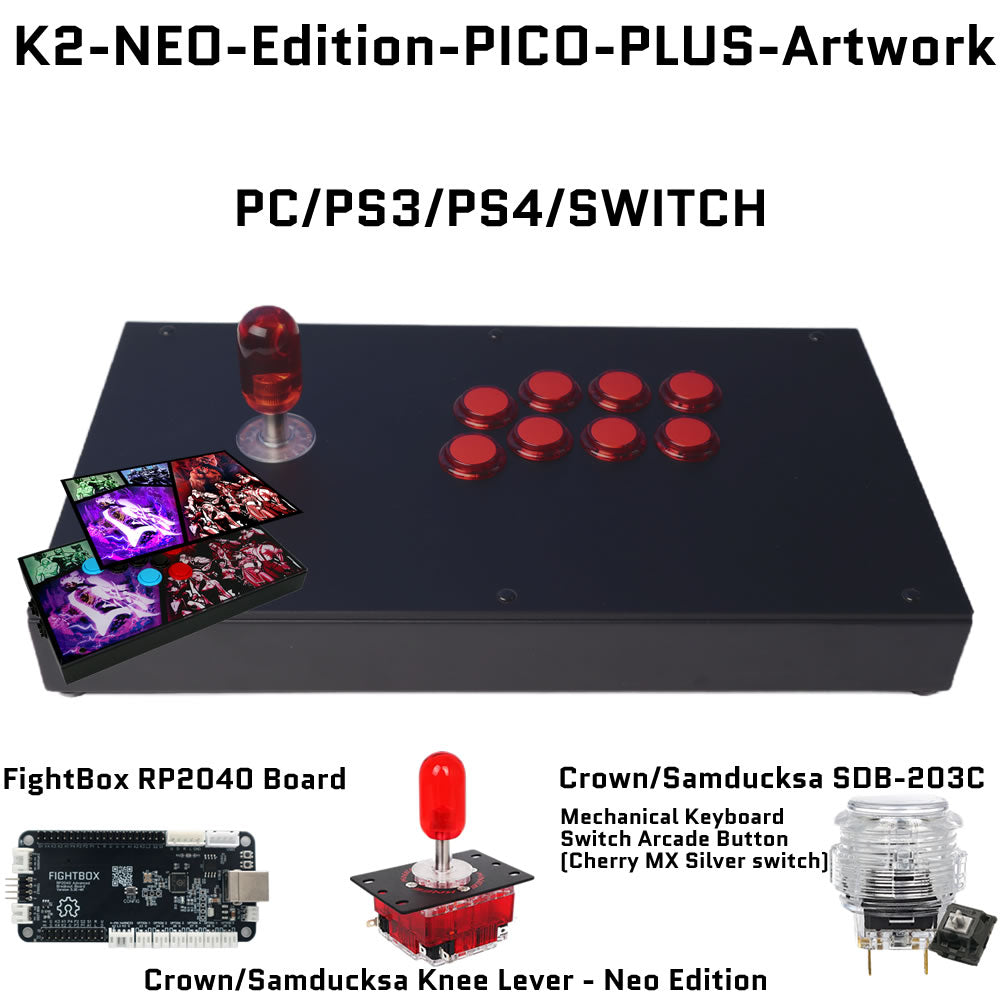 FightBox K2-NEO-Edition Korean Knee Lever Arcade Joystick Game Controller for PC/PS/XBOX/SWITCH