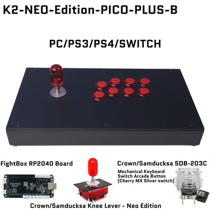 FightBox K2-NEO-Edition Korean Knee Lever Arcade Joystick Game Controller for PC/PS/XBOX/SWITCH