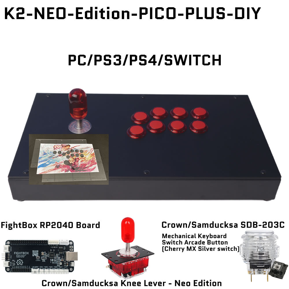 FightBox K2-NEO-Edition Korean Knee Lever Arcade Joystick Game Controller for PC/PS/XBOX/SWITCH