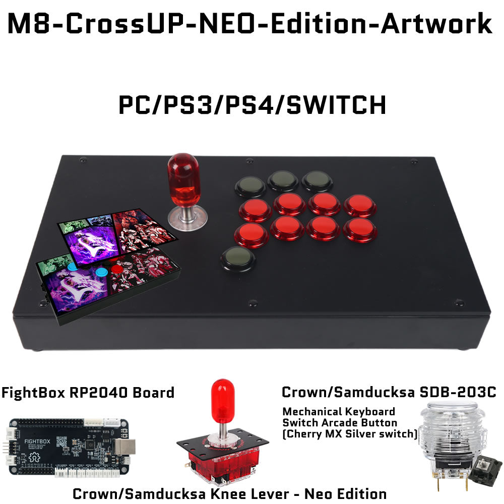 FightBox M8-CrossUP-NEO-Edition Korean Knee Lever Arcade Joystick Game Controller  for PC/PS/XBOX/SWITCH