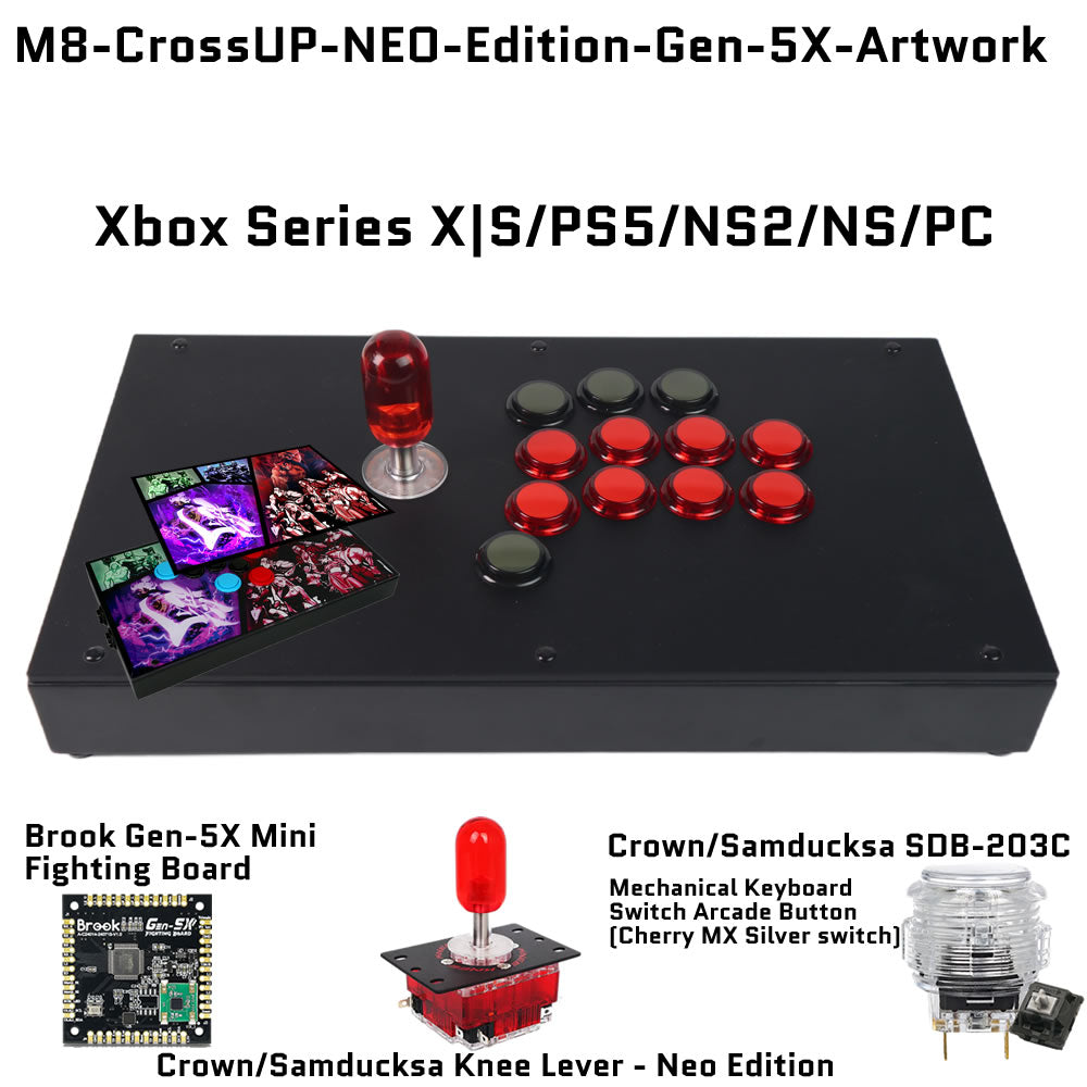 FightBox M8-CrossUP-NEO-Edition Korean Knee Lever Arcade Joystick Game Controller  for PC/PS/XBOX/SWITCH