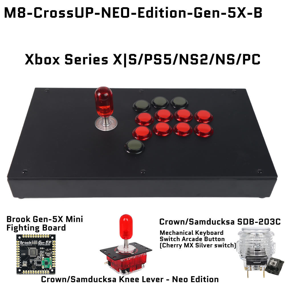 FightBox M8-CrossUP-NEO-Edition Korean Knee Lever Arcade Joystick Game Controller  for PC/PS/XBOX/SWITCH