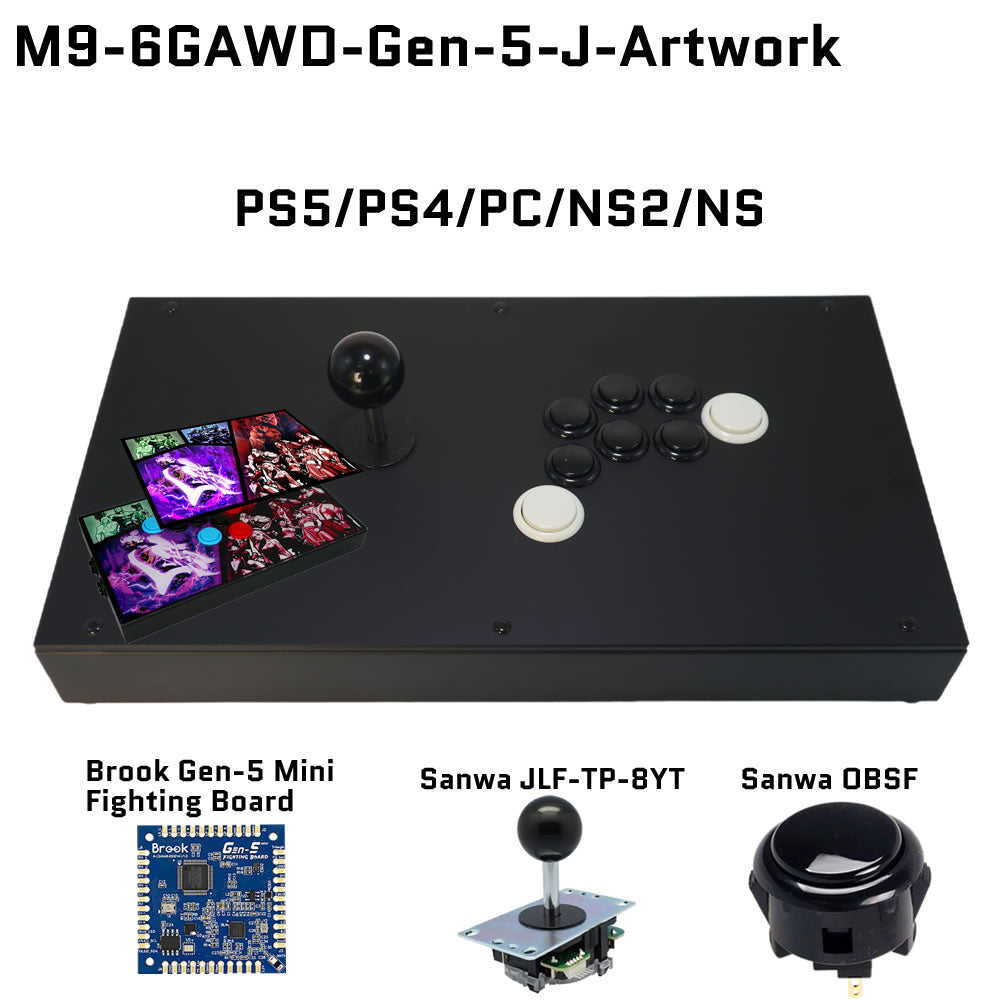 FightBox M9-6GAWD Arcade Joystick FightStick Game Controller for PC/PS/XBOX/SWITCH