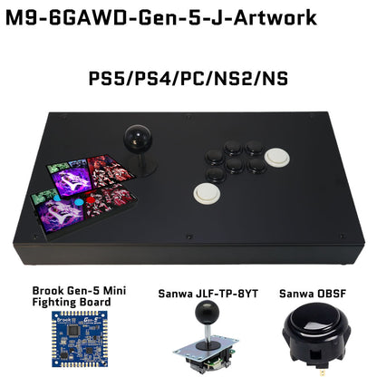 FightBox M9-6GAWD Arcade Joystick FightStick Game Controller for PC/PS/XBOX/SWITCH
