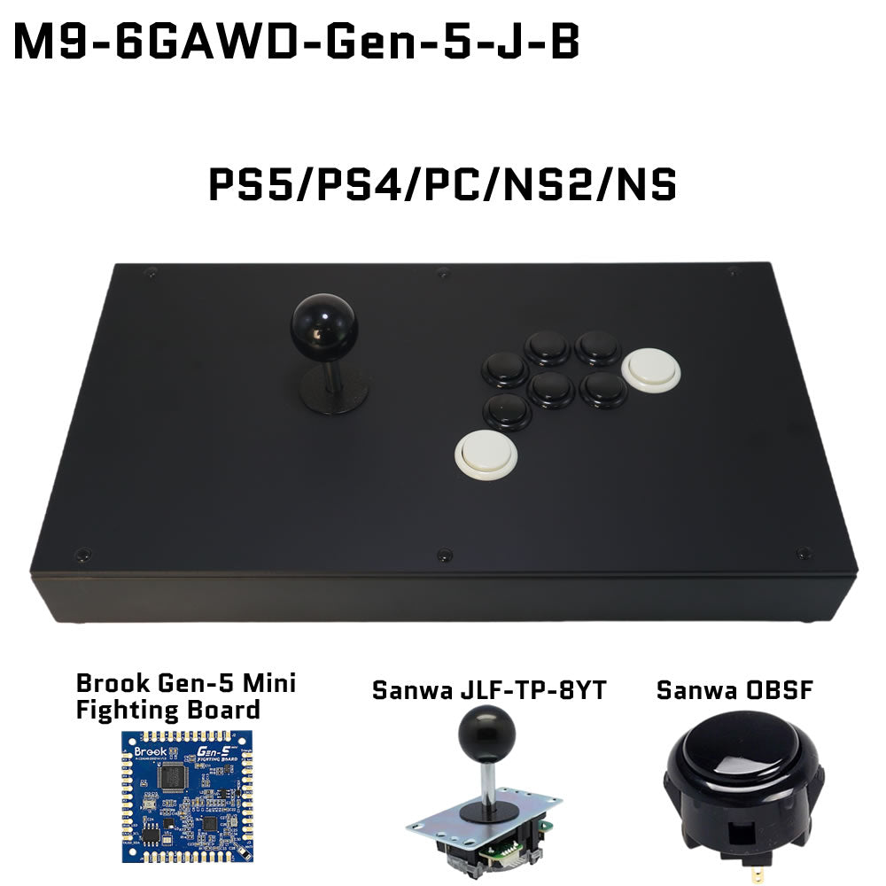 FightBox M9-6GAWD Arcade Joystick FightStick Game Controller for PC/PS/XBOX/SWITCH