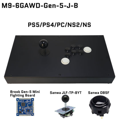FightBox M9-6GAWD Arcade Joystick FightStick Game Controller for PC/PS/XBOX/SWITCH