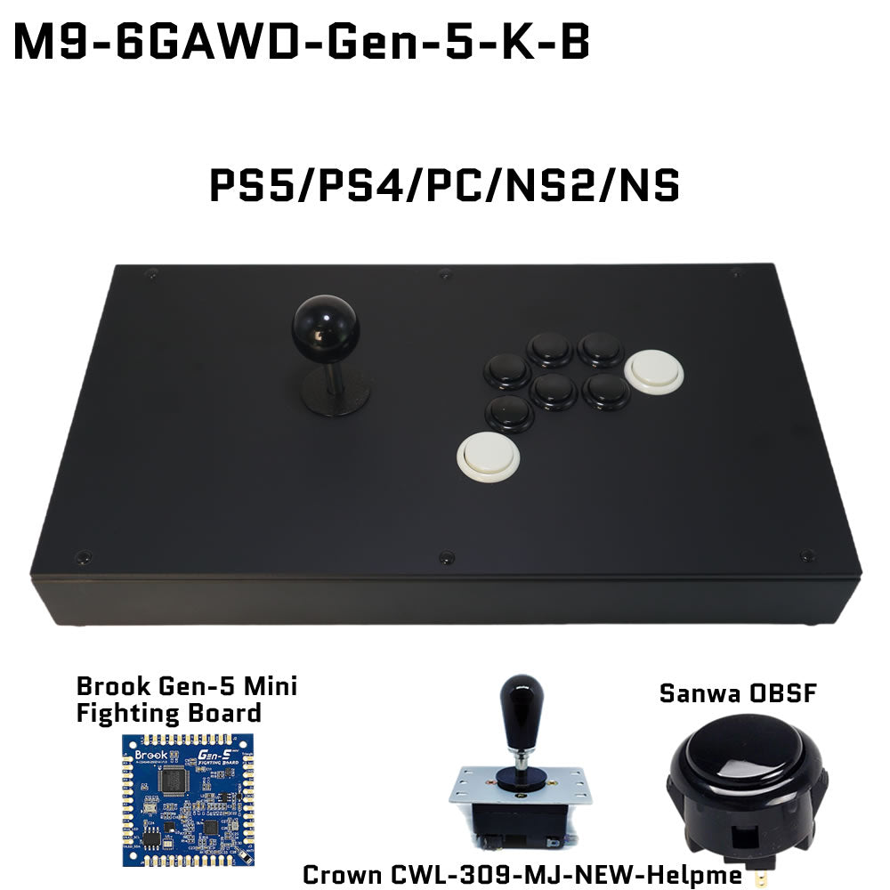 FightBox M9-6GAWD Arcade Joystick FightStick Game Controller for PC/PS/XBOX/SWITCH
