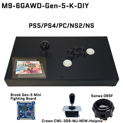 FightBox M9-6GAWD Arcade Joystick FightStick Game Controller for PC/PS/XBOX/SWITCH