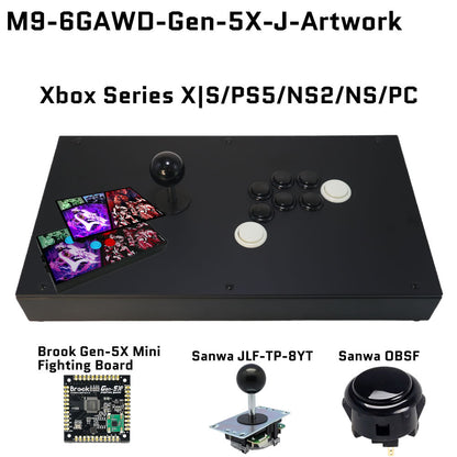FightBox M9-6GAWD Arcade Joystick FightStick Game Controller for PC/PS/XBOX/SWITCH