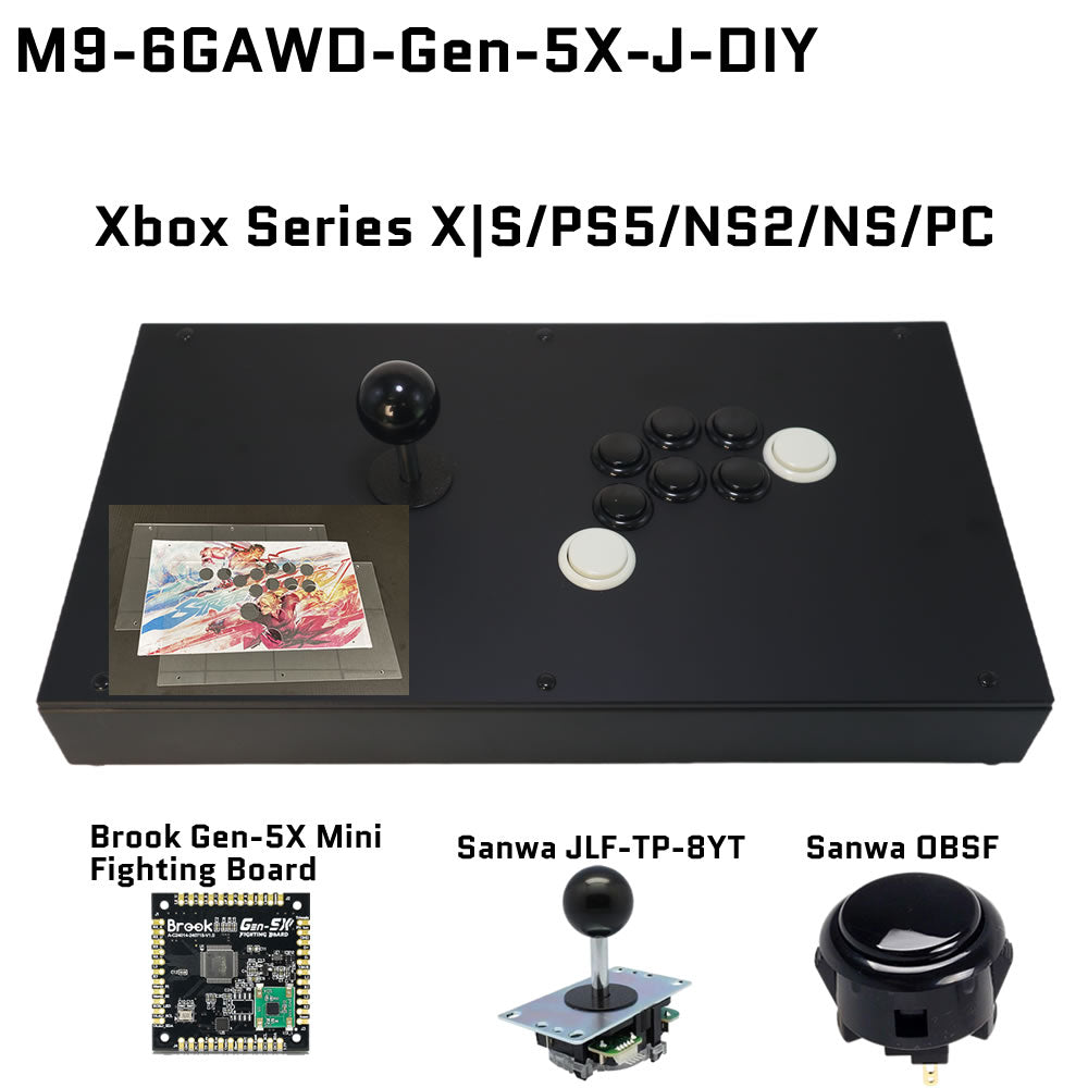 FightBox M9-6GAWD Arcade Joystick FightStick Game Controller for PC/PS/XBOX/SWITCH