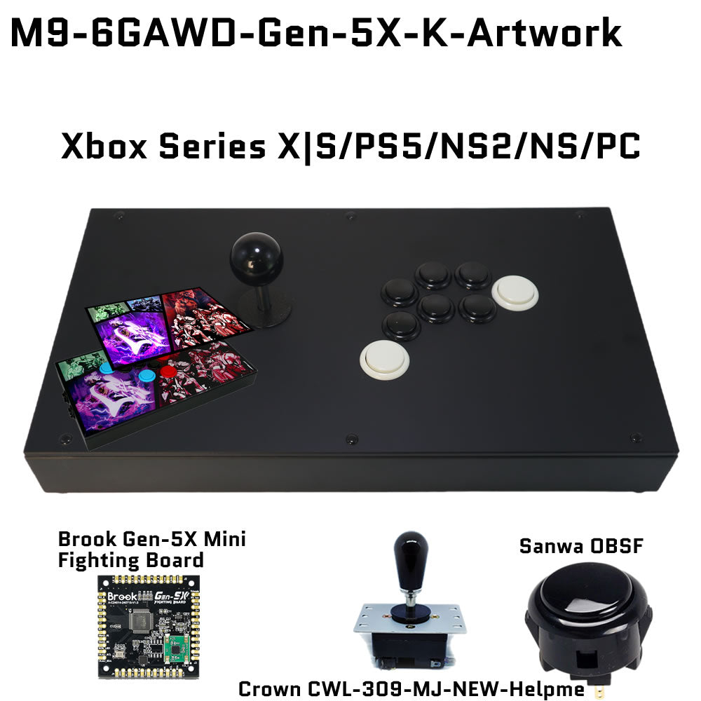 FightBox M9-6GAWD Arcade Joystick FightStick Game Controller for PC/PS/XBOX/SWITCH