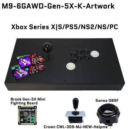 FightBox M9-6GAWD Arcade Joystick FightStick Game Controller for PC/PS/XBOX/SWITCH