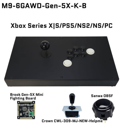 FightBox M9-6GAWD Arcade Joystick FightStick Game Controller for PC/PS/XBOX/SWITCH