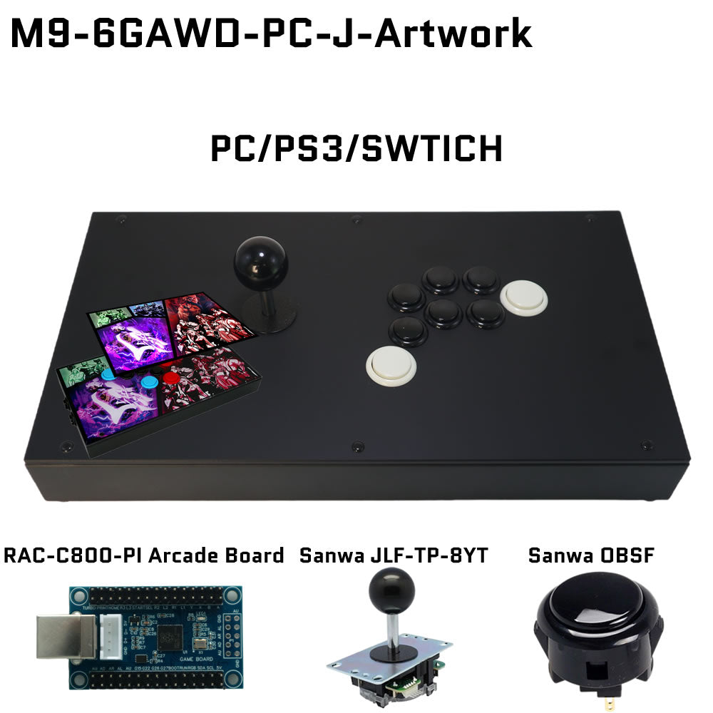 FightBox M9-6GAWD Arcade Joystick FightStick Game Controller for PC/PS/XBOX/SWITCH