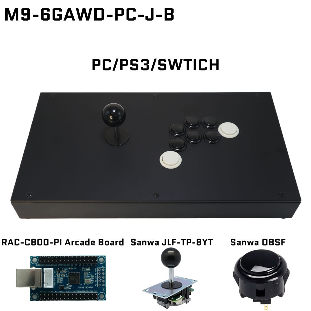 FightBox M9-6GAWD Arcade Joystick FightStick Game Controller for PC/PS/XBOX/SWITCH