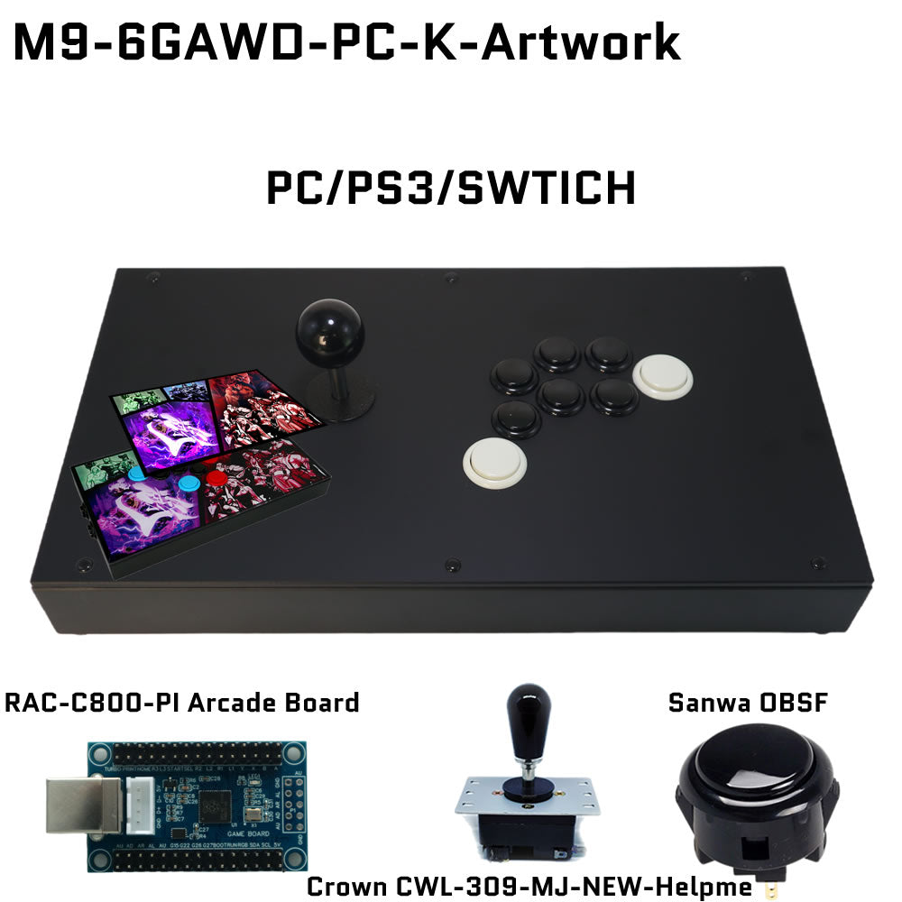 FightBox M9-6GAWD Arcade Joystick FightStick Game Controller for PC/PS/XBOX/SWITCH