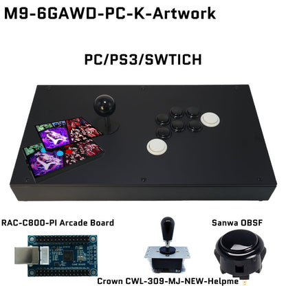 FightBox M9-6GAWD Arcade Joystick FightStick Game Controller for PC/PS/XBOX/SWITCH