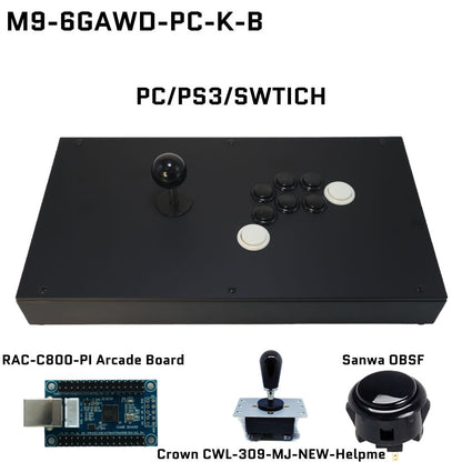 FightBox M9-6GAWD Arcade Joystick FightStick Game Controller for PC/PS/XBOX/SWITCH