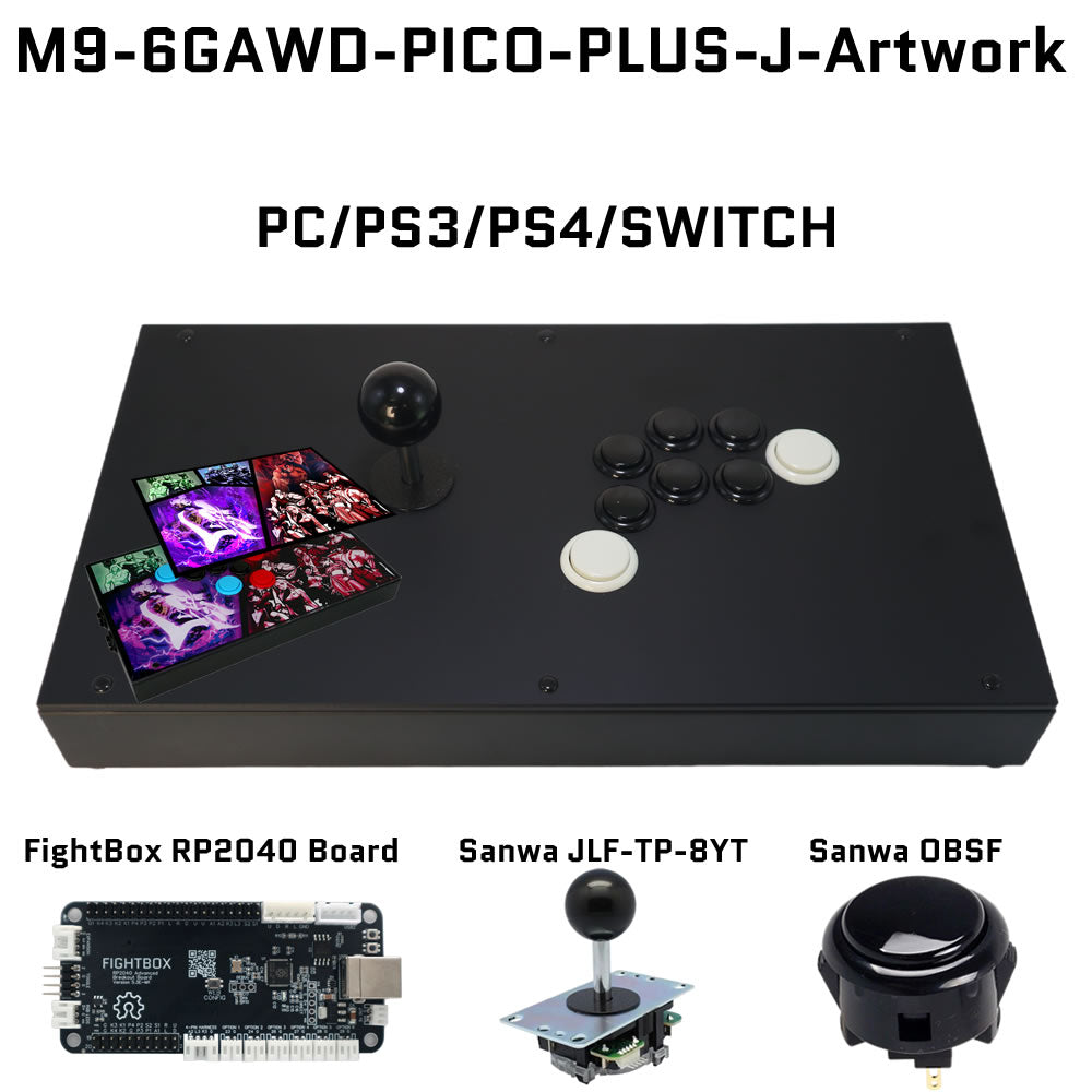 FightBox M9-6GAWD Arcade Joystick FightStick Game Controller for PC/PS/XBOX/SWITCH