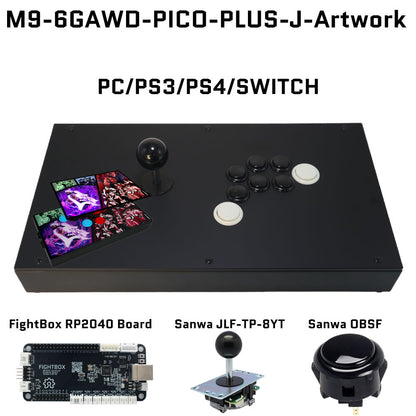 FightBox M9-6GAWD Arcade Joystick FightStick Game Controller for PC/PS/XBOX/SWITCH