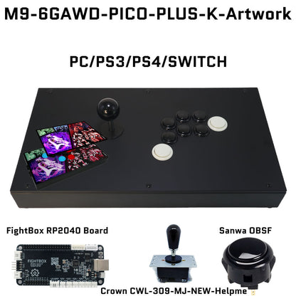 FightBox M9-6GAWD Arcade Joystick FightStick Game Controller for PC/PS/XBOX/SWITCH