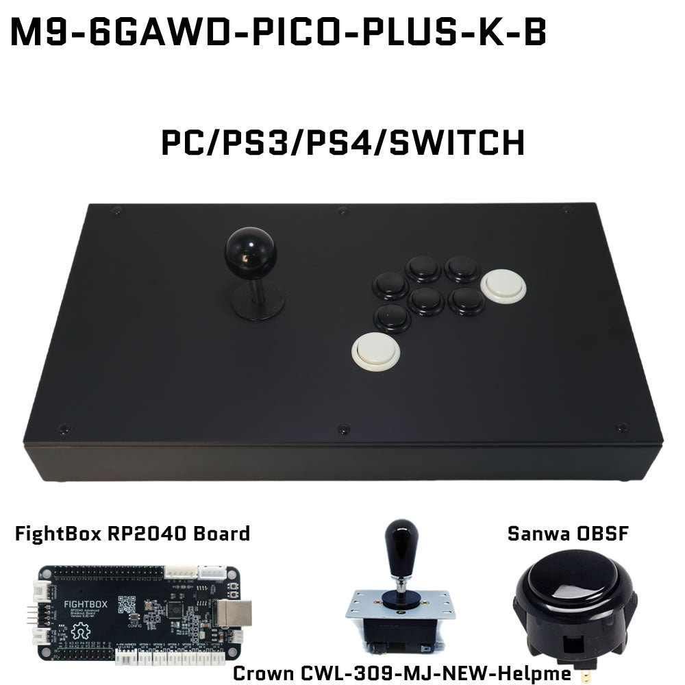 FightBox M9-6GAWD Arcade Joystick FightStick Game Controller for PC/PS/XBOX/SWITCH