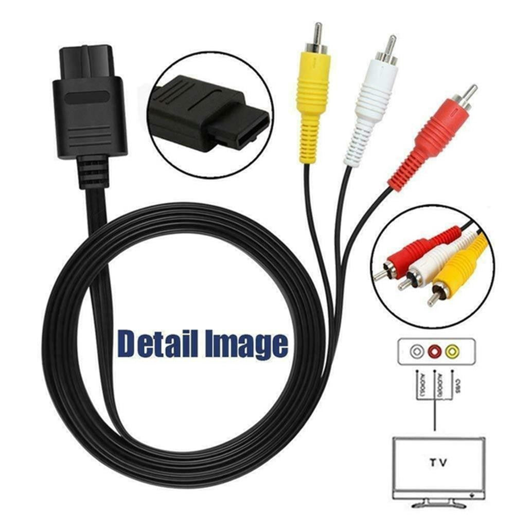 AV Composite RCA Cable for Nintendo 64 N64, SNES & GameCube